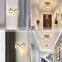 HUAYI Nordic Style French Gold Square Hotel Dining Room Iron Crystal Modern Ceiling Lamp