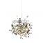 Single Head Modern Fancy Ceiling Lamp Silver Leaf Style Chandelier Chrome LED Pendant Light