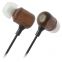 Promotion Mobile Phone Wooden Earphones With Mic