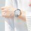 SINOBI Elegant Ultra Thin Lady Watch Shiny Pearl-shell Dial Roman Number Index Steel Mesh Belt Watch Quartz Silver Watch S9709L