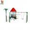 Classic Themes Amusement Park Rides House for Kids Games Playhouse Plastic Slide  Outdoor Playground Equipment with Swings