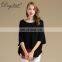 Autumn Women's Casual Half Sleeve 100% Cashmere Sweater O-Neck Solid Pattern Custom Oversize Knitwear with Front Logo