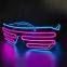 Party Decoration Flashing 2 Colors in 1 Glasses EL Wire LED Party Shutter Glasses Light up Sunglasses