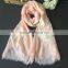 New Style Flower Embroidery Design Fashion Woman Cotton Viscose Scarf