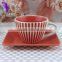 new design ceramic tea cup and saucer coffee cup and saucer with decal printing