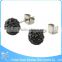 ZS20168 surgical steel latest stick earring , CZ crystal ball earring , wholesale crystal beads earring
