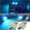 2x Aqua Blue 1.25" 31mm 12-SMD DE3175 DE3022 LED Bulbs Car Interior light HB-T