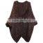 QD80561 Genuine Knit Mink Fur Shawl For Fashion Lady Fur Gilet Cape