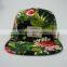 print 5-panel woven label camper cap
