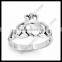 stainless steel Ladies Claddagh Knot Band Ring                        
                                                                                Supplier's Choice