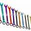 12pcs CRV multi color coated ratchet combination spanner set