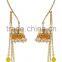 Indian Traditional Earring Peal With Yellow Drop Exclusive Fashion Ear Cuff