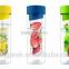 2016 fashion design plastic tritan orange lemon fruit juice infuser water bottles/bpa free tritan fruit infuser joyshaker