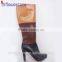 OEM,ODM high heel genuine leather material women high heel boots shoes