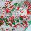 100% Polyester Christmas Flower Printed Organza Fabric for Christmas Decoration