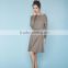Beige dress Dress with sleeves Button back dress