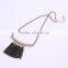 Vintage Fashion Boho Punk Style Real Rose Gold Plated 5 Long Tassel Pendant Statement Necklace Jewelry for Women Girls                        
                                                Quality Choice