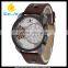 WJ-5381 personality double time fashion student quartz charming leather men watch