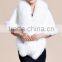 Classic Design Natural Real Mink Fur Stole / Russian Style White Fur Shawl