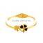 Four Leaf Clover 316L Stainless Steel Women Trendy Bangles Bracelets Yellow Gold Plated Jewelry Ladies