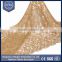 2016 beautiful african gold lace fabric sequin decoration high quality 5 yard stock lot embroidery wholeslae french lace