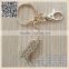 Cheap Price Promotion White Crystal Key Ring Gold Shoes Keychain