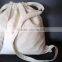 muslin drawstring bag/ Natural cotton drawstring packaging pouch.