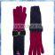 100% wool pink and purple long sleeve knitted gloves with glittery bowknot