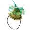 Novelty 2016 Hot Selling Premium St Patrick Mini Felt Top Hat Headband st patrick's day hat