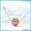 Wholesale Gold Plated 925 Sterling Silver Ball Bead Charm Necklace Micro Pave Zircon