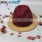 100% Wool Felt Hat Joint Color Fedora Hat Fedoras