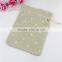 10*14cm Flower Design High Quality Jute Burlap Cotton Drawstring Pouch Bag For Gift Jewelry