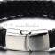 Wide Braided Leather Bracelet for Men Black Genuine Leather Wristband With Magnetic Box Clasp