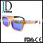 wholesale 2016 hinge wood sunglasses anti-reflection mirror lenses sunglasses
