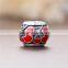 D171A GW 100% 925 silver antique charm,red enamel beads for sale
