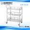 stainless steel medical cart medicine hospital trolley