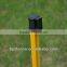 Fiber reinforced plastic tread in post for electric fence ropes and tapes