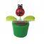 Flip flap plastic dancing solar power flower pot