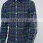 2016 High Quality Custom Long Sleeve Check Print Button Down Collar Chest Pocket Mens 100% Cotton Casual Shirts