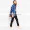 washed blue loose bulk wholesale jacket for women casual wear