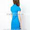 2015 New Arrival Womens Short Sleeve Stretch Pique Classic Polo Dress Plain Blue 100% Cotton Pique Polo Dress