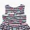 New classic stripes muti-layers summer latest fashion dresses with bow print