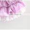B22160A Korean baby girls bubble sleeve gauze dress and lace shorts clothing sets