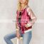 Custom Ladies Satin Bomber Jacket Fashion Outerwear Without Hood For Women