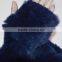 SJ065 Hand Knitted Elastic Genuine Women Rex Rabbit Fur Gloves
