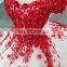 LS00379 off shoulder latest one piece dress patterns for party girls red puffy indian prom dresses