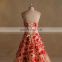 A Line Lace Red Gold Wedding Dress Pictures