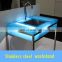 custom hotel guest room vanity console made of stainless chrome polished