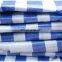 blue white Strip Color waterproof PE Tarpaulin for covering