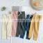 Newest Design Baby Girl Trousers Rib Cotton Pants Plain Color Baby Girls Legging